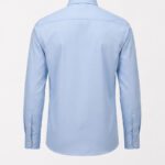 blue cotton poplin shirt back ghost shot