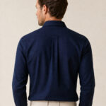 navy blue shirt back model shot