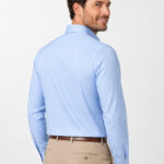 pale blue poplin shirt back model