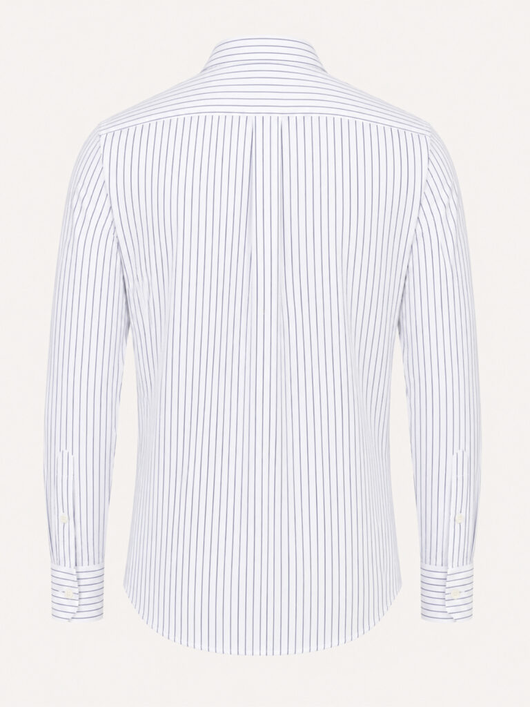 pin stripes white oxford shirt ghost shot back