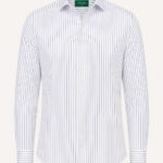 pin stripes white oxford shirt ghost shot front