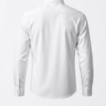 white cotton poplin shirt back ghost shot