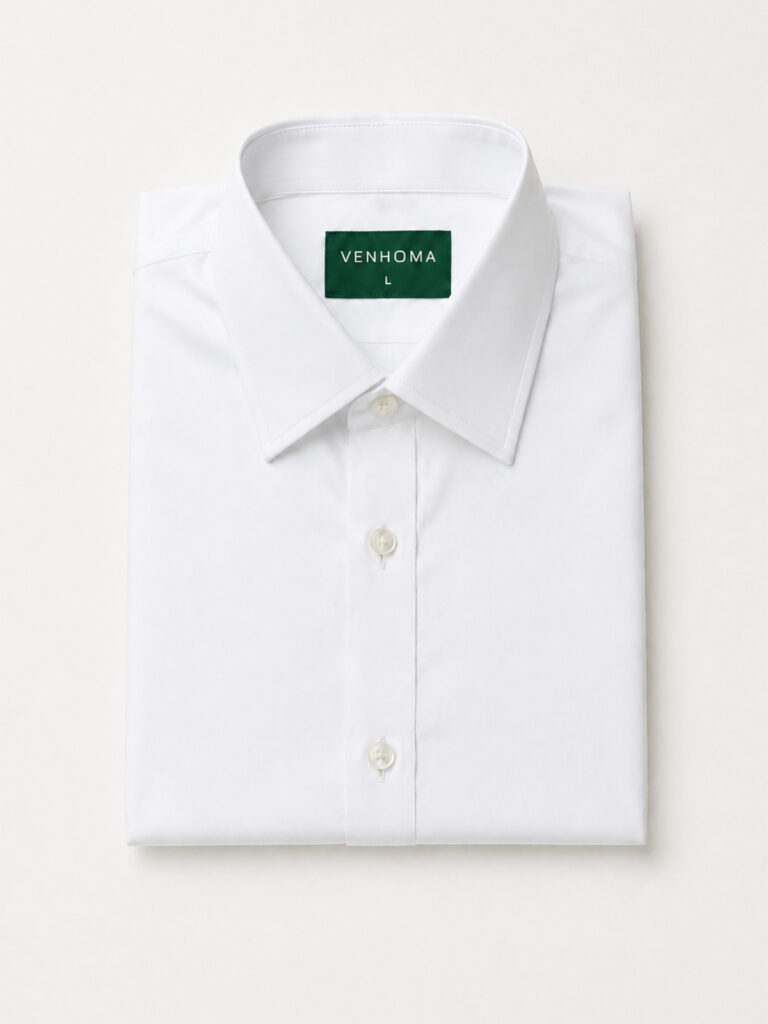 white cotton poplin shirt folded