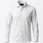 white cotton poplin shirt front ghost shot