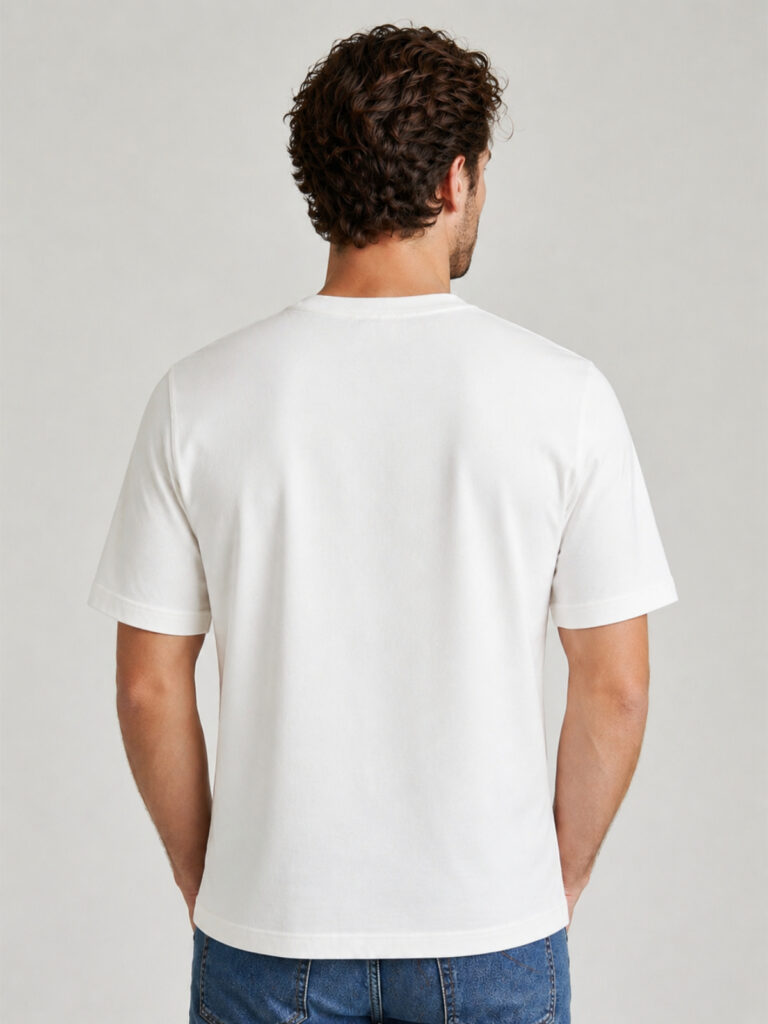 white t shirt back model