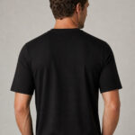 black t shirt back model