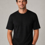 black t shirt front model