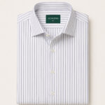 pin stripes white oxford cotton shirt folded