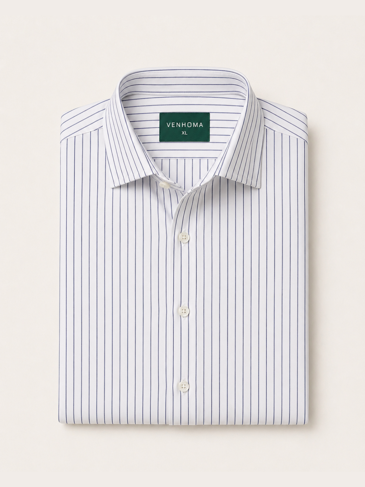pin stripes white oxford cotton shirt folded